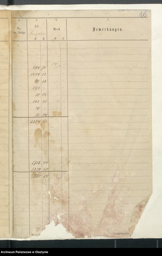 image.from.unit.number "Rechnung über Einnahme und Ausgabe der Kirchen-Kasse Kraplau"