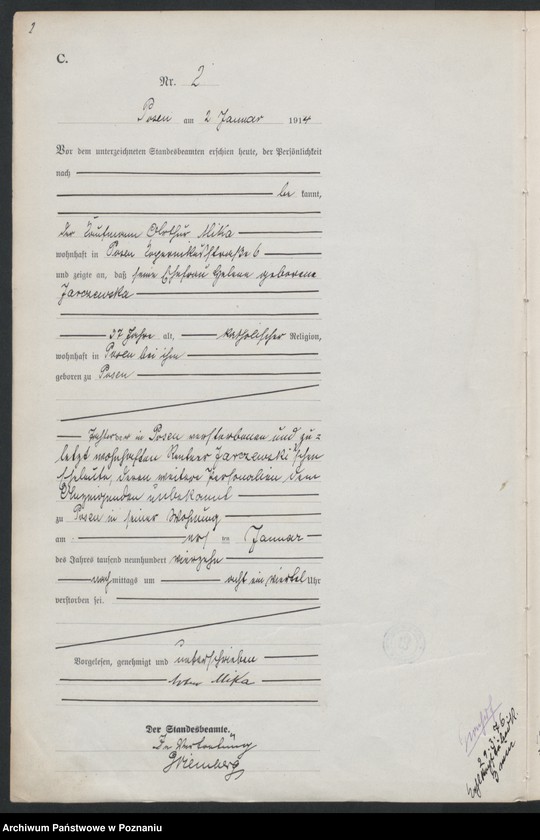 Obraz 4 z jednostki "Księga miejscowa zgonów tom I [Rejestr główny zgonów]"