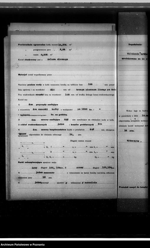 Obraz 18 z jednostki "Cukrownia w Witaszycach nr fabr. kotła 736 nr woj. kotła 6106"