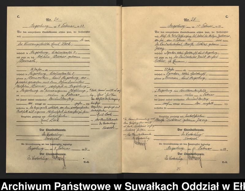 image.from.unit.number "C2. Sterbe - Register (Neben - Register) Standesamt Angerburg Ostpr. einschl. der Standesamtsbezirk Gross Strengeln, Kehlen und Prinowen"