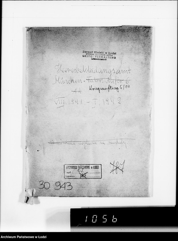 Obraz 4 z jednostki "Heeresbekleidungsamt München.Kriegsauftrag 6/14"