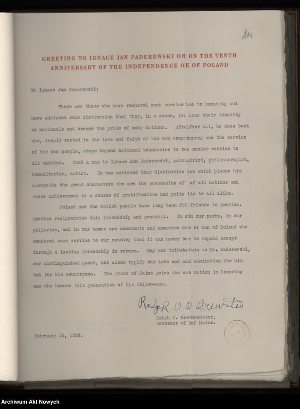 image.from.unit.number "The Kosciuszko Foundation. To Ignace Jan Paderewski - Artist, Patriot, Humanitarian. Album z życzeniami przedstawicieli społeczeństwa amerykańskiego i Polonii z okazji 10-lecia Polski Odrodzonej. Życzenia podpisali m.in. C. Coolidge, H. Hoover, F. D. Roosvelt, Ch. Dawes, T. H. Bliss, E. M. House, Ch, Hughes, J. Pershing, R. Lansing, J. D. Rockefeller"
