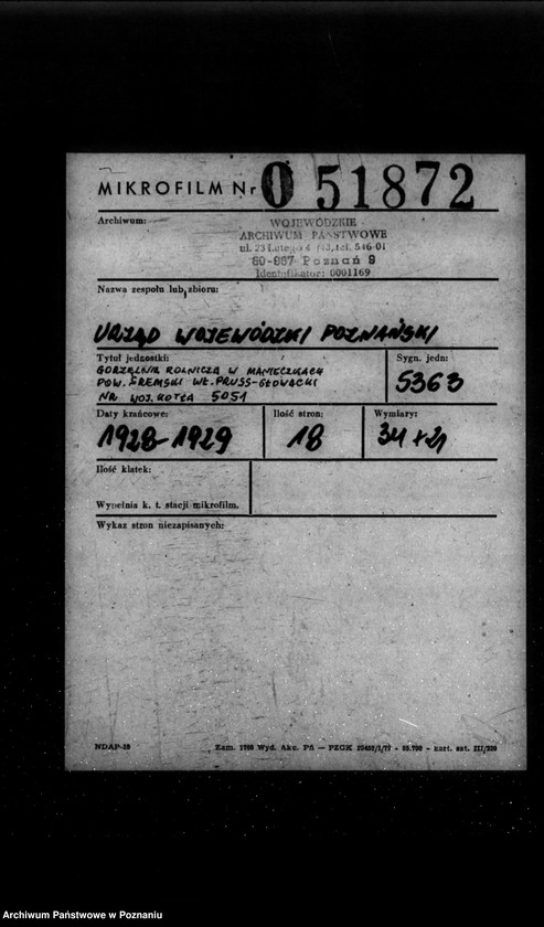 Obraz 2 z jednostki "Gorzelnia rolnicza w Manieczkach powiat śremski własność Pruss-Głowacki nr woj. 5051"