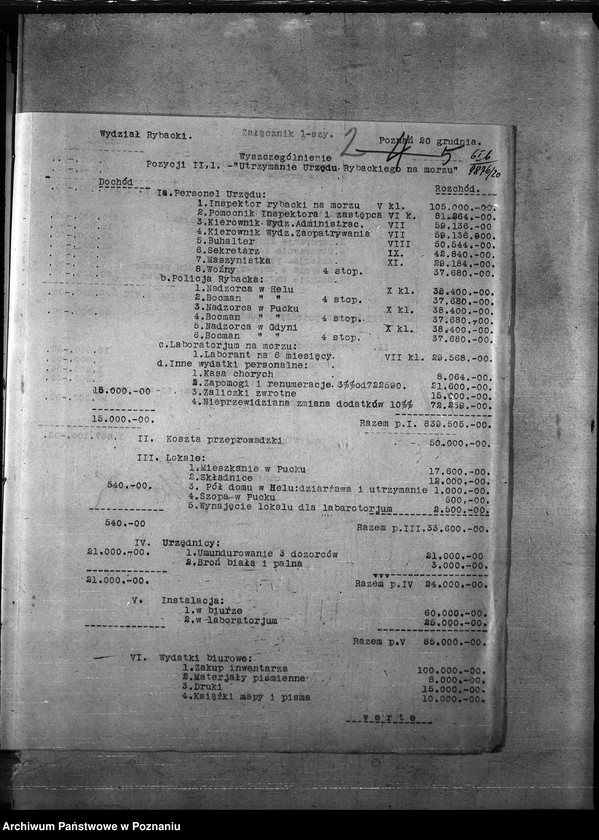 Obraz 10 z jednostki "Budżet - rybołówstwo rok 1921"