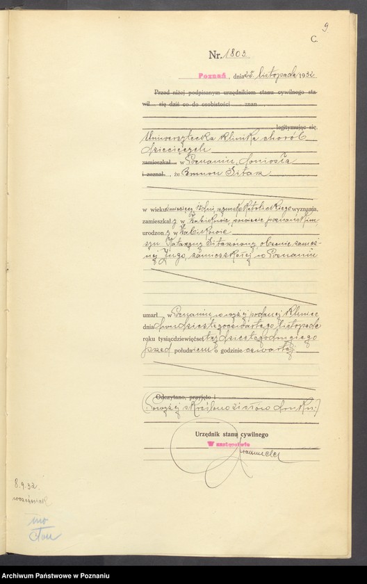 Obraz 11 z jednostki "Księga miejscowa zgonów tom IV [Rejestr główny zgonów]"