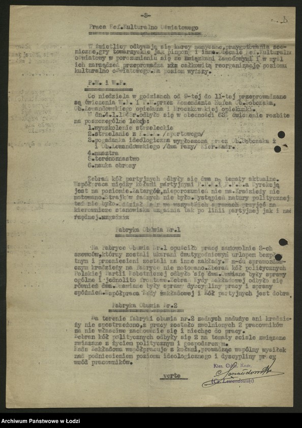 Obraz 9 z jednostki "Sprawozdania personalne w rozbiciu na branże przemysłowe [nadesłane przez centralne zarządy, zjednoczenia i fabryki] t.2"