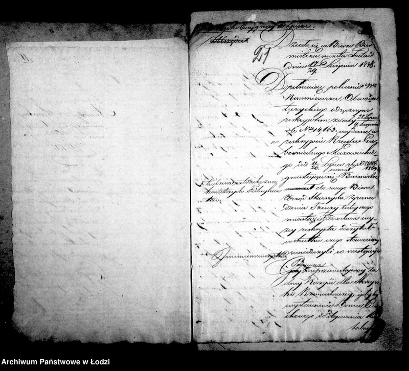 Obraz 18 z jednostki "Akta archiwum ławnika czynnego tyczące się wystawienia domu cechowego przez tkaczy w mieście Łodzi"