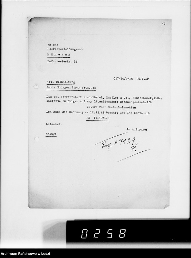 Obraz 16 z jednostki "Kriegsaufträge Belastungen"