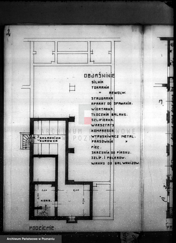 Obraz 6 z jednostki "Rysunek na urządzenie fabryki wyrobów metalowych w budynku fabrycznym zakładów przemysłowych "Prasometal" przy ul. Focha nr 88"
