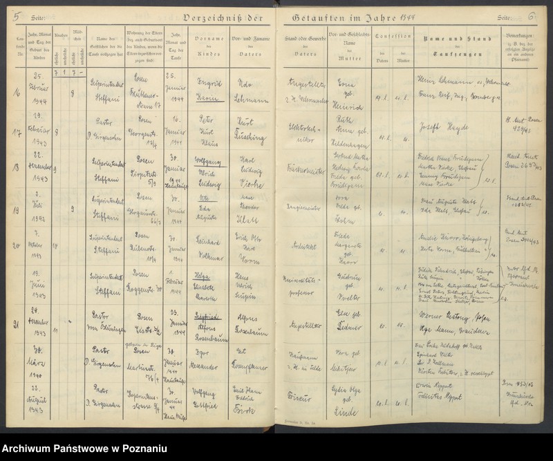 Obraz 6 z jednostki "Verzeichnis der Getauften"