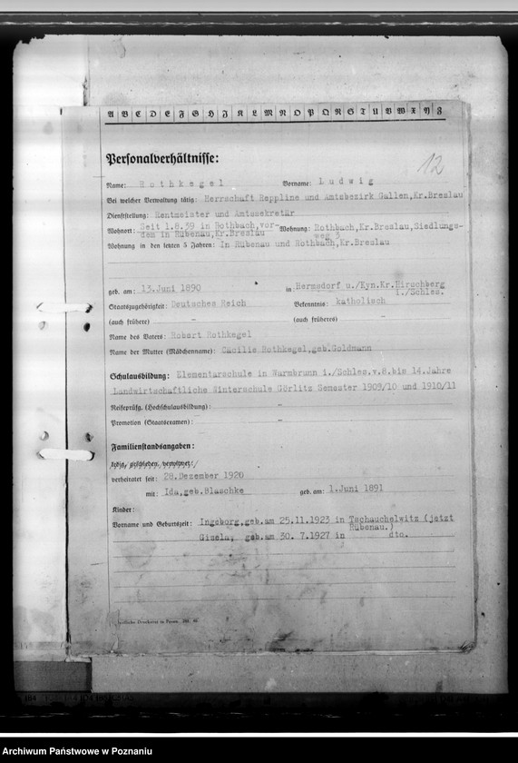 Obraz 16 z jednostki "Rothkegel, Ludwig - komisarz obwodowy"