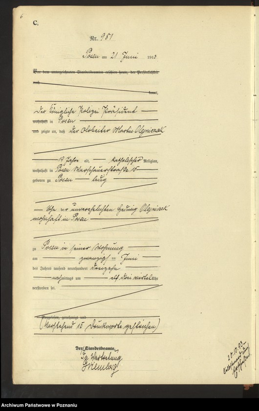 Obraz 8 z jednostki "Księga miejscowa zgonów tom III [Rejestr główny zgonów]"