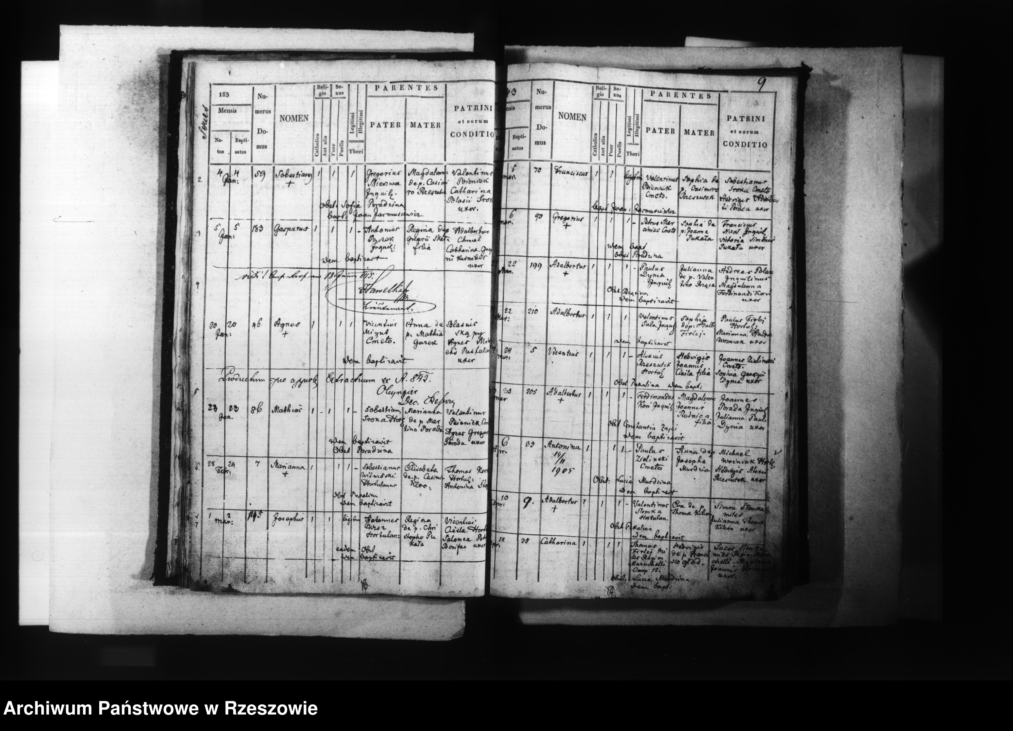 Skan z jednostki: Księga urodzeń (1841-1853), małżeństw (1839-1858), zgonów (1839-1858) - Zaczernie