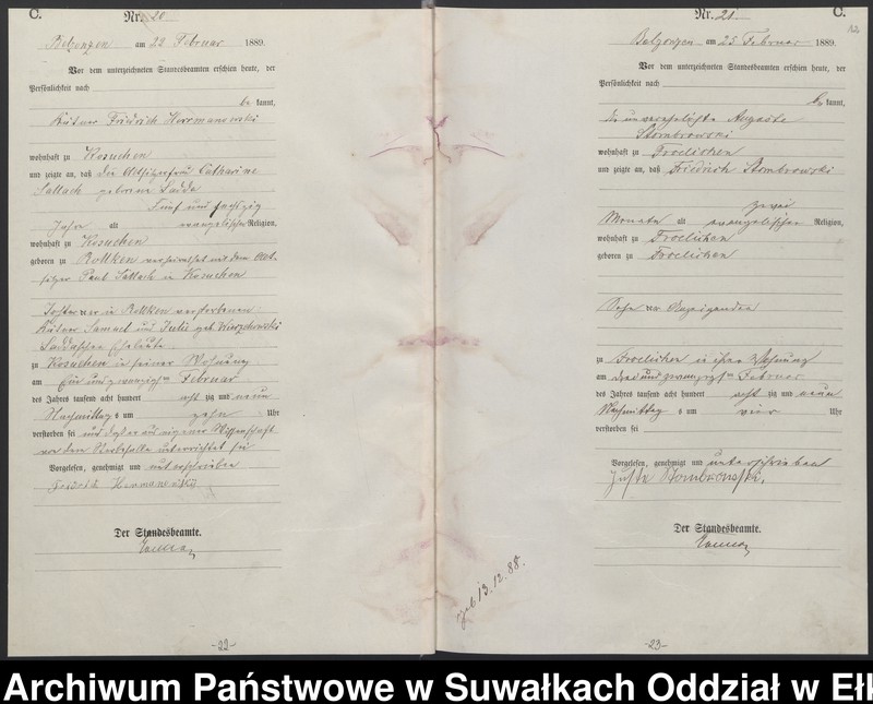 image.from.unit.number "Sterbe-Haupt-Register des Königlichen Preussischen Standes-Amtes Belzonzen Kreis Johannisburg"