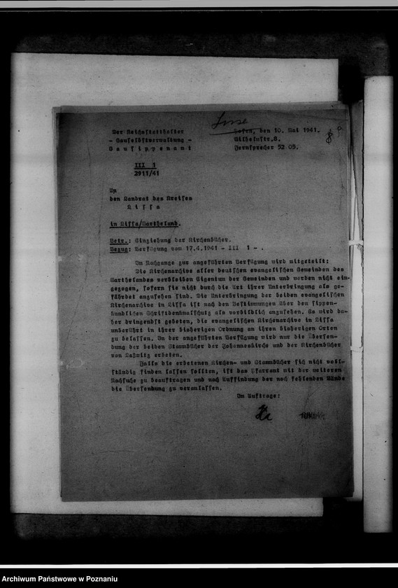 Obraz 13 z jednostki "Einziehungsprotokolle [ksiąg kościelnych] Kreis Lissa [powiat leszczyński]"