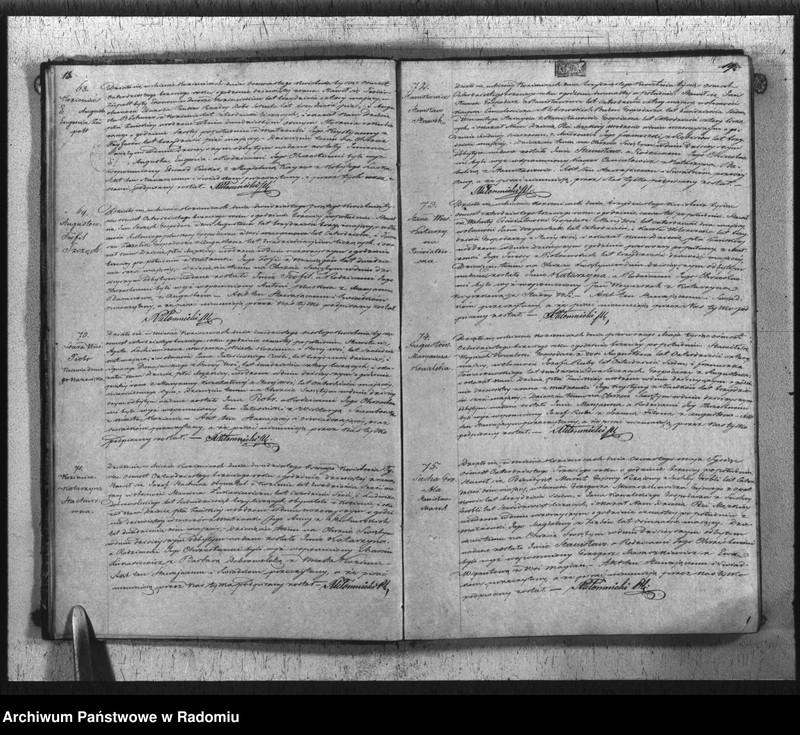 Obraz 12 z jednostki "Duplikat Aktów Cywilno - Religijnych Urodzenia, Zaślubienia i Zejścia Parafii Kozienice Rok 1843 służący"