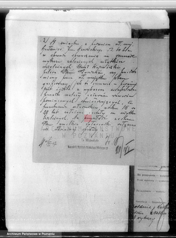 Obraz 6 z jednostki "Sprawa zmiany rodzaju użytkowania 426,34 ha gruntów leśnych w majątku Gosławice powiat koniński celem utworzenia deputatu rolnego dla staży leśnej"