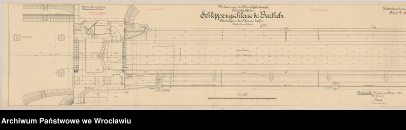 image.from.unit.number "Verbesserung der Oderschiffahrtsweg. Breitenbachfahrt. Schleppzugschleuse bie Bartheln"