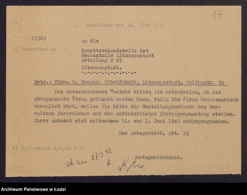 Obraz 19 z jednostki "M. Besser, dzierżawca Leopold Besser- fabryka mebli"