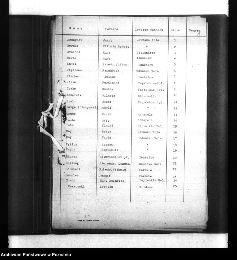 Obraz 5 z jednostki "Wykazy miejscowych Niemców, którzy zginęli w 1939 roku. Kreis Sieradsch (Sieradz)"