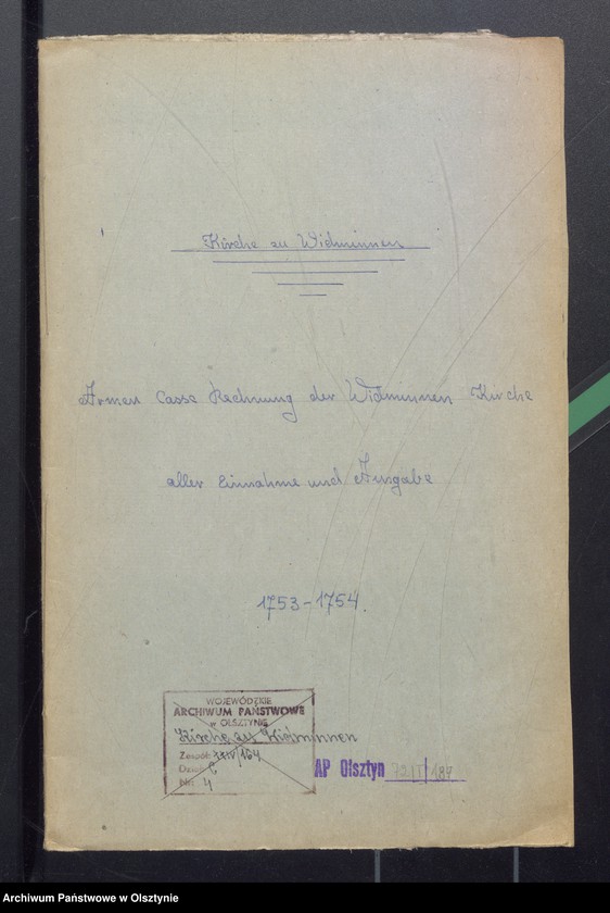 image.from.unit.number "Armen Cassen Rechnung der Widminnschen Kirche aller Einnahme und Ausgabe"