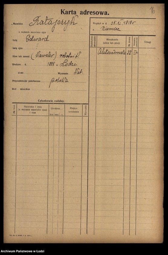 image.from.unit.number "[Spis ludności Łodzi] Ratajczyk-Ratke"