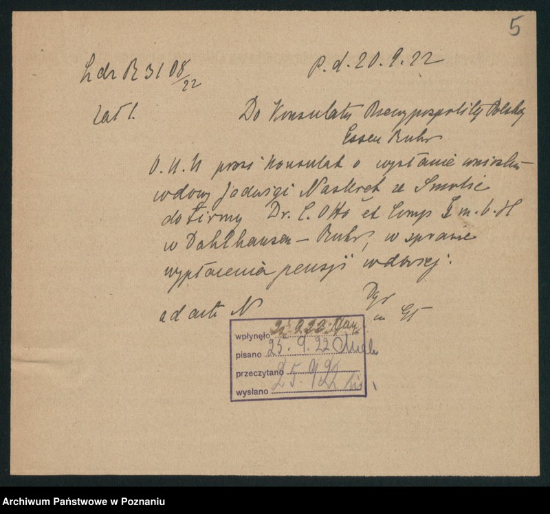 Obraz 7 z jednostki "Invaliden - Wittwen und Weisen Pensionskasse [odwołanie do Ministerstwa]"