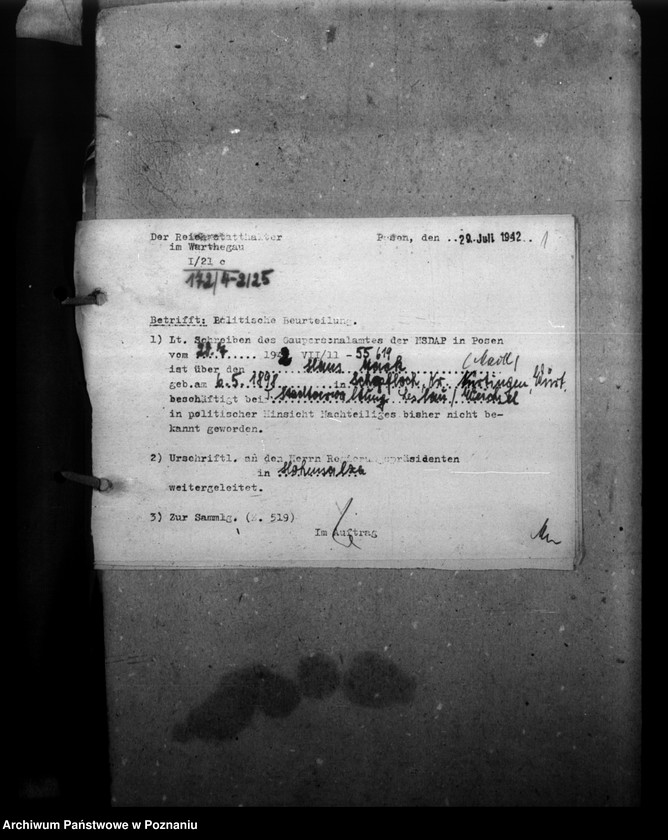 Obraz 5 z jednostki "Politische Beurteilungen der Angestellten"