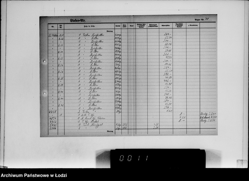 Obraz 9 z jednostki "[Dziennik przychodu kosztowności]"