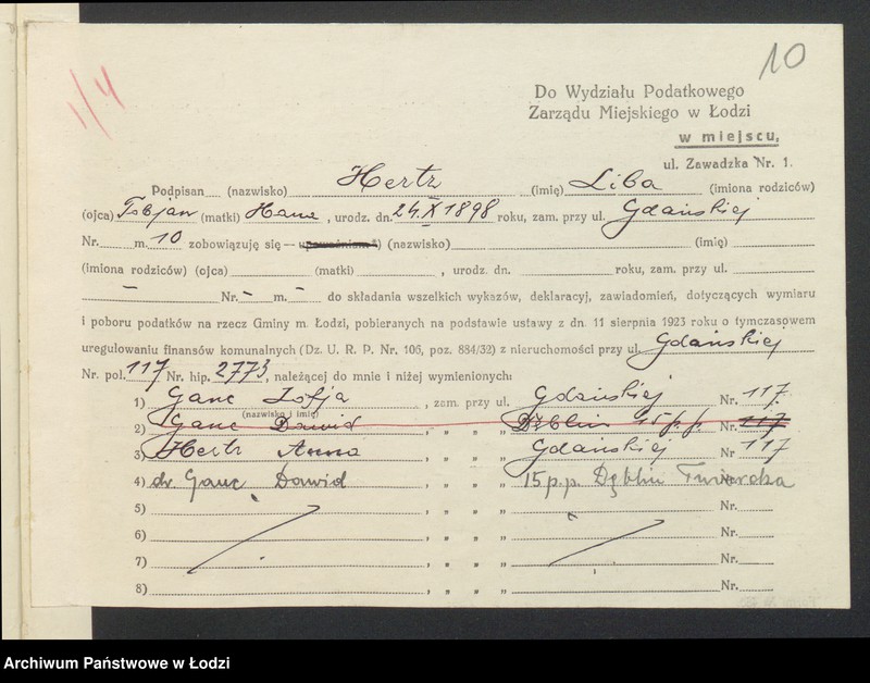 image.from.unit.number "Księga inwentarzowa nieruchomości m. Łodzi ul. Gdańska"