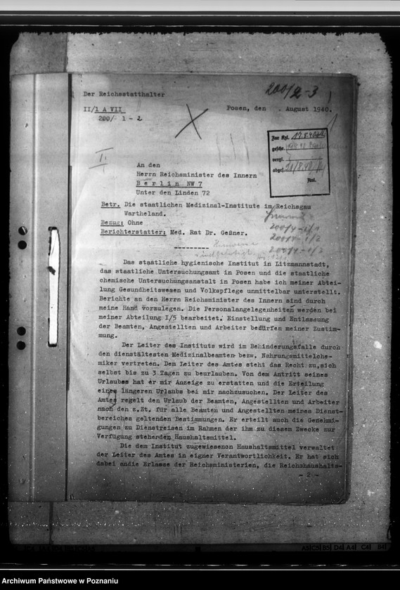 Obraz 5 z jednostki "Dienstaufsicht über die Mediznalinstitute"