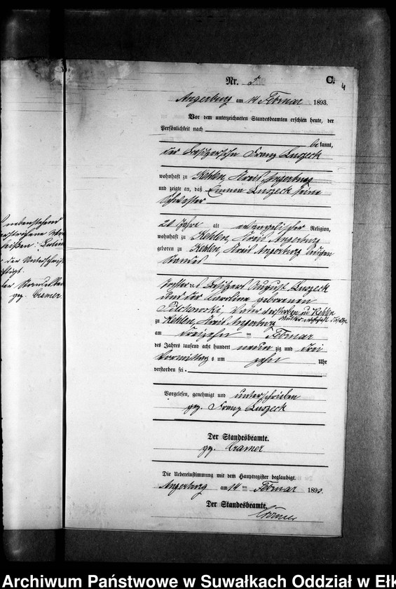 image.from.unit.number "Sterbe-Neben-Register des Preussischen Standes-Amtes Kehlen Kreis Angerburg"