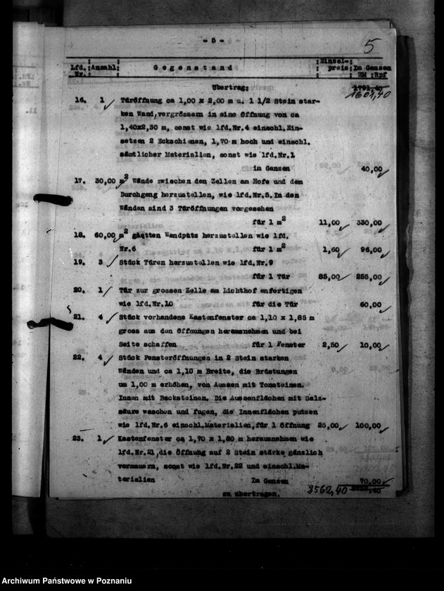 Obraz 9 z jednostki "Umbau. Polizeigefängnis Posen und Fort Radziwill"