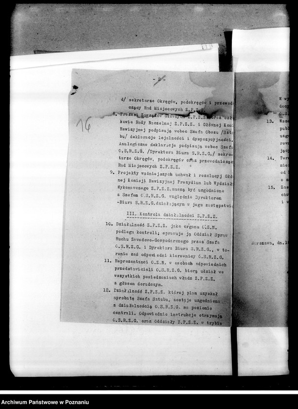 Obraz 19 z jednostki "Oddział Spraw Ruchu Zawodowo-Gospodarczego - Okólniki centrali"