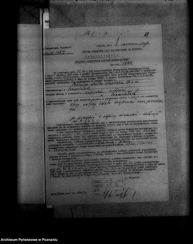 Obraz 15 z jednostki "Zatwierdzenie zakładu przemysłowego rafinerii i kotłowni/ Rolniczej Spółki Olejarskiej Spółka z o. o. w Szamotułach"