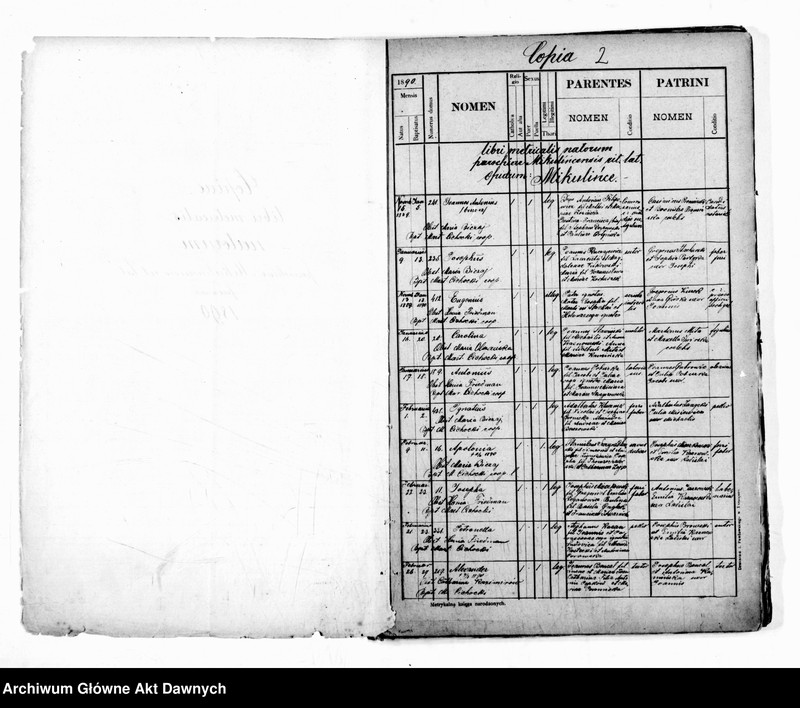 image.from.unit.number "Parafia: Mikulińce. Dekanat: Trembowla. Kopie z ksiąg metrykalnych ur., śl., zg. dla całej parafii (miasto Mikulińce i wsie)."