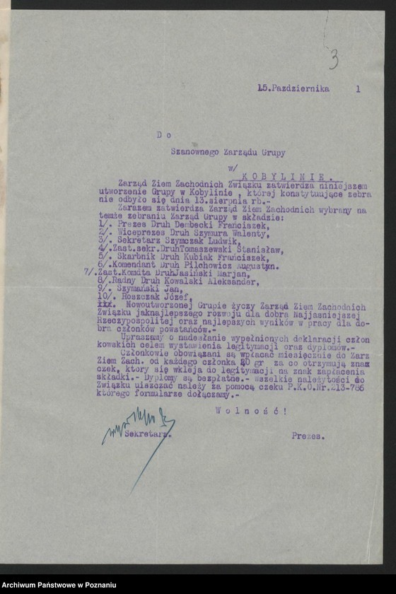 Obraz 5 z jednostki "Kaszczor, powiat Wolsztyn - akta koła."