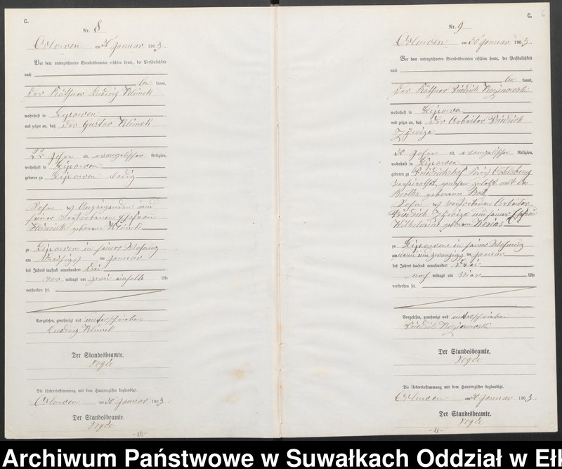 image.from.unit.number "Sterbe-Neben-Register des Preussischen Standes-Amtes Orlowen Kreis Lötzen"