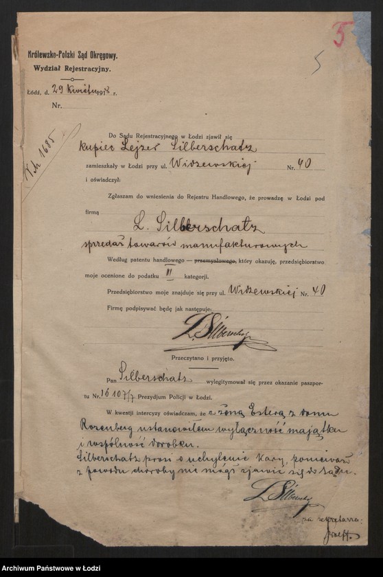 Obraz 7 z jednostki "Lejzer Silberschatz - sprzedaż towarów manufakturowych"