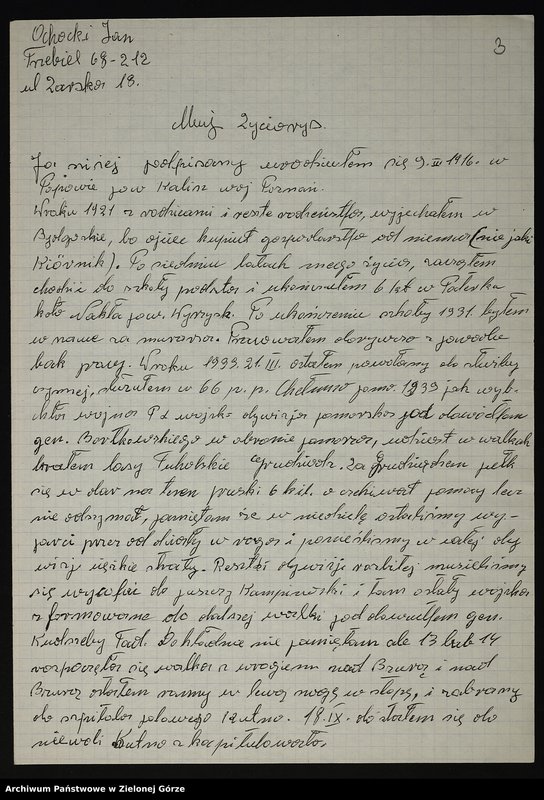 image.from.unit.number "Wspomnienia. Wojna obronna - udział w kampanii wrześniowej"