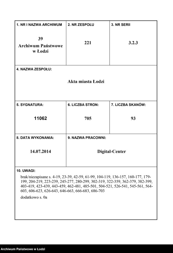 Obraz 1 z jednostki "[Księga ludności niestałej m. Łodzi nr domu 706-740]"