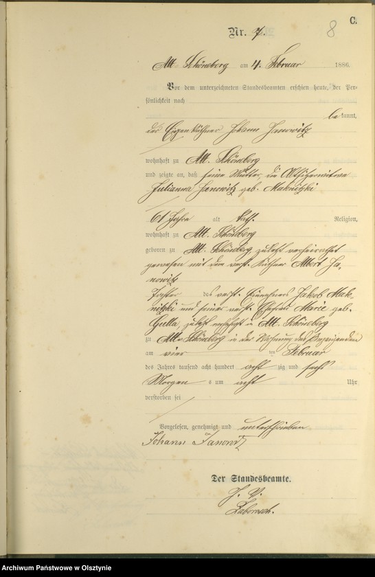 image.from.unit.number "Sterbe-Haupt-Register Nr 1 - 71"