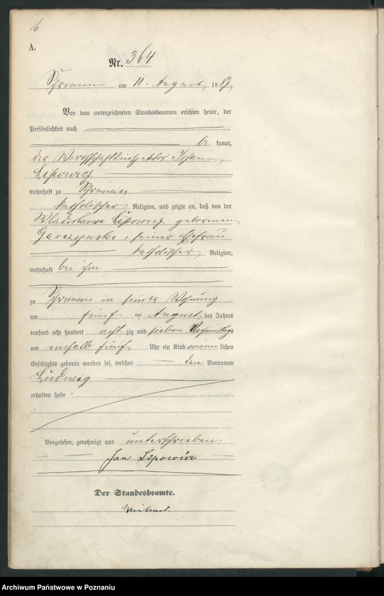 Obraz 19 z jednostki "Księga urodzeń t. II"