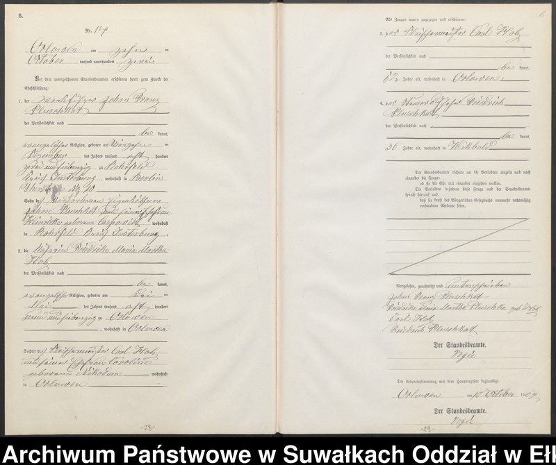 image.from.unit.number "Heiraths-Neben-Register des Preussischen Standes-Amtes Orlowen Kreis Lötzen"