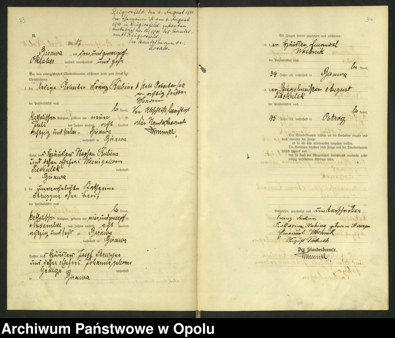 image.from.unit.number "[Urząd Stanu Cywilnego Bierawa Księga Małżeństw Rok 1910-11]"
