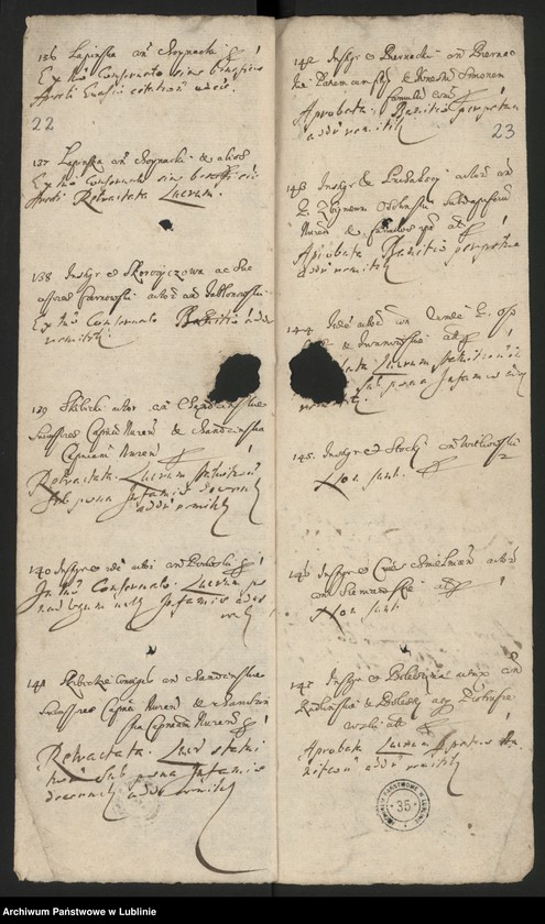 Obraz 14 z jednostki "Regestrum Simplicium Causarum Conseruatarum & Recentium Criminum Anni Dni 1644"
