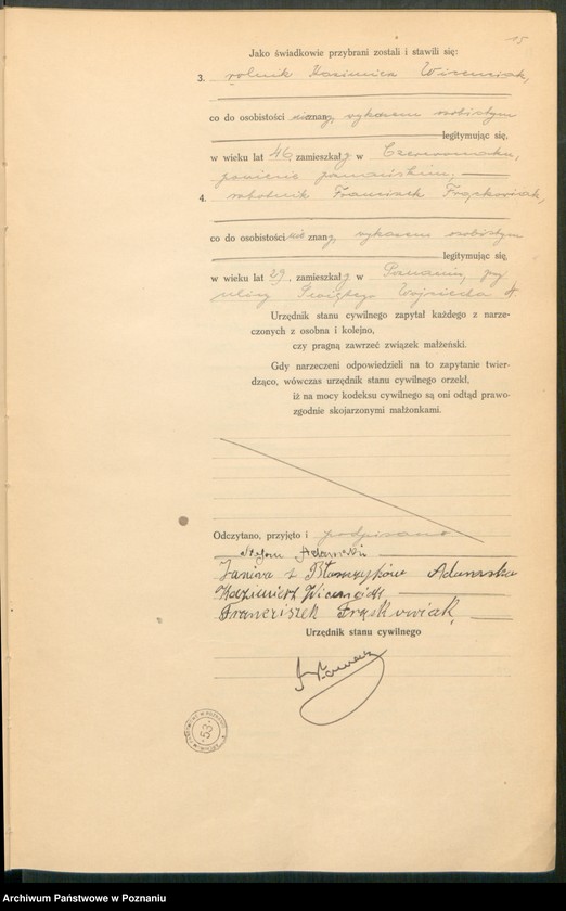 Obraz 17 z jednostki "Księga miejscowa małżeństw tom IV [Rejestr główny małżeństw]"