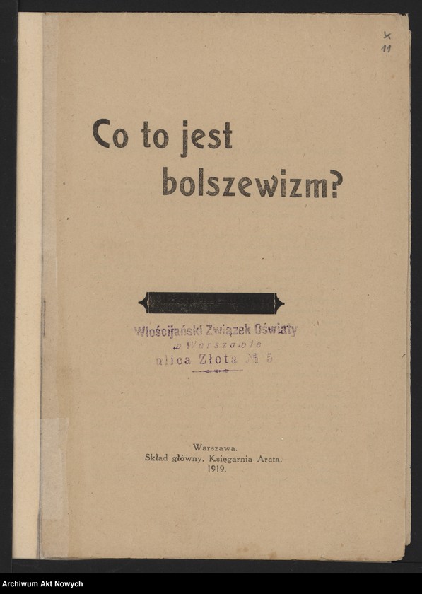 image.from.unit.number "Włościański Związek Oświaty - prośby o pomoc i poparcie, wydawnictwa - broszury antykomunistyczne"