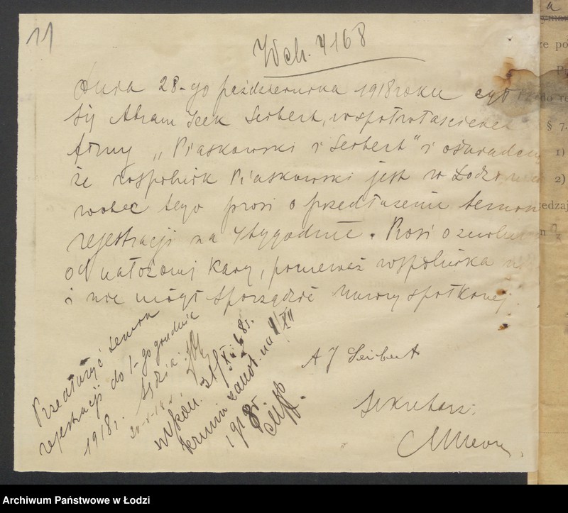 Obraz 13 z jednostki "Abram Icek Zeibert - sprzedaż towarów manufakturowych"