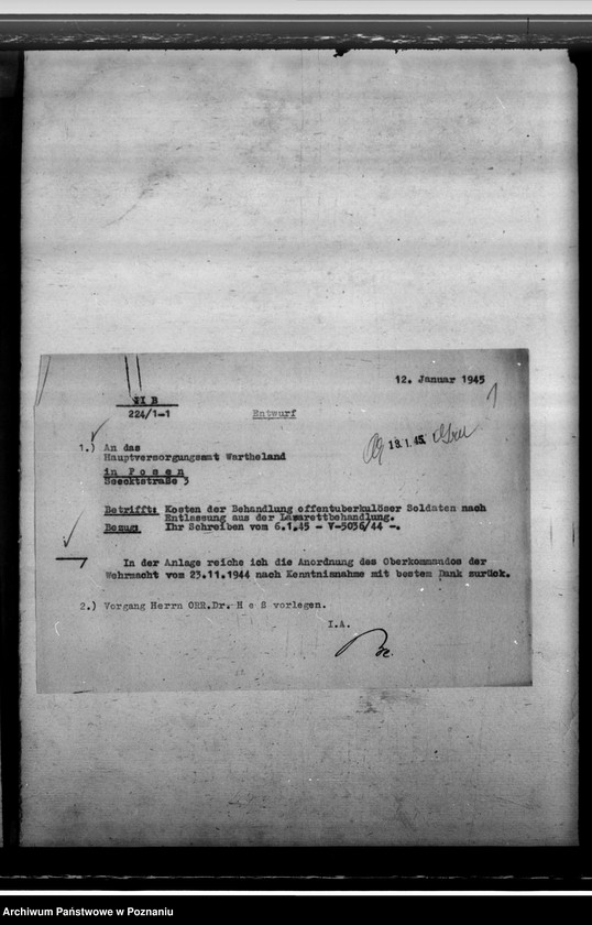 Obraz 5 z jednostki "Leczenie żołnierzy chorych na gruźlicę po ich zwolnieniu ze szpitala"